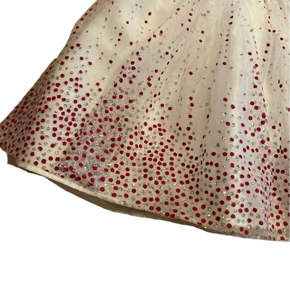 😊3/$30 Baby Girl Holiday Editions Red And Silver Sparkle TuTu Dress Size 3-6 Mo - Picture 15 of 16